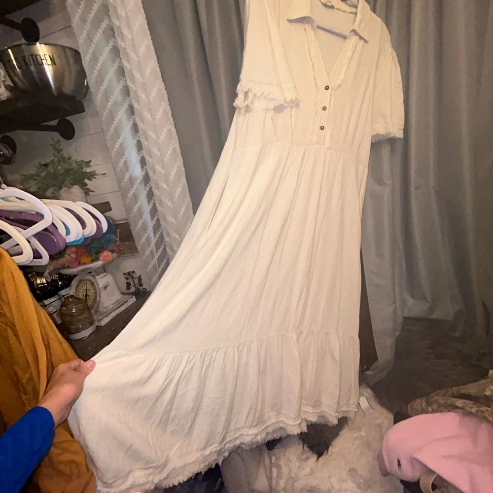 NEW BB DAKOTA summer sunset dress in amparo blue L #62